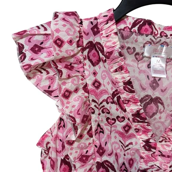 STELLA PARKER Collection 100% cotton pink & white midi dress size Medium - Picture 5 of 6